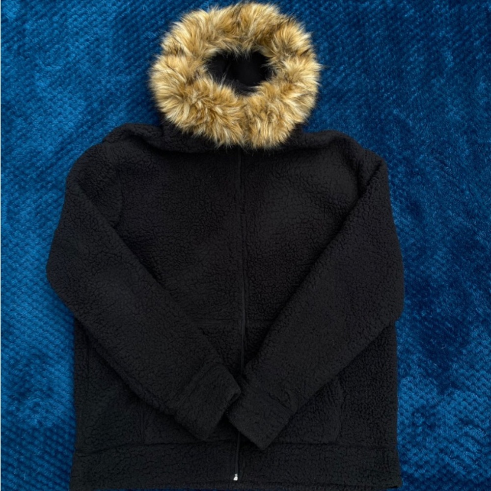 Express Sherpa Full-Zip Faux Fur Jacket